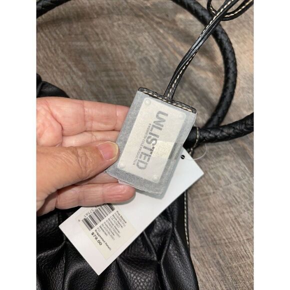 Unlisted Hobo Bag Handbag Purse Black Lined Double Straps Streetsmart NEW PU - Picture 5 of 12